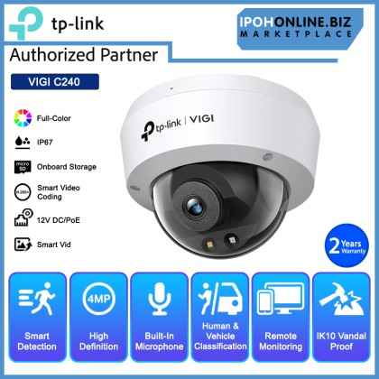 TP-LINK VIGI C240 4MP 2.8MM Full Color Dome Network Camera